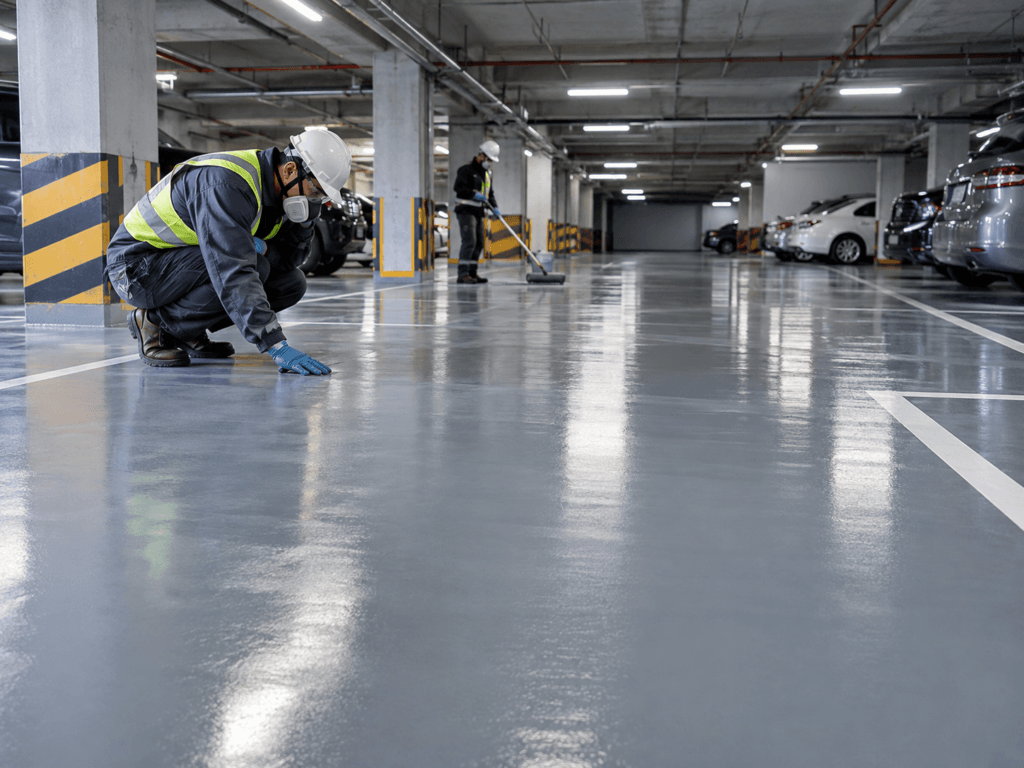 Cómo un estacionamiento subterráneo renovó su piso con pintura epóxica de alto tráfico