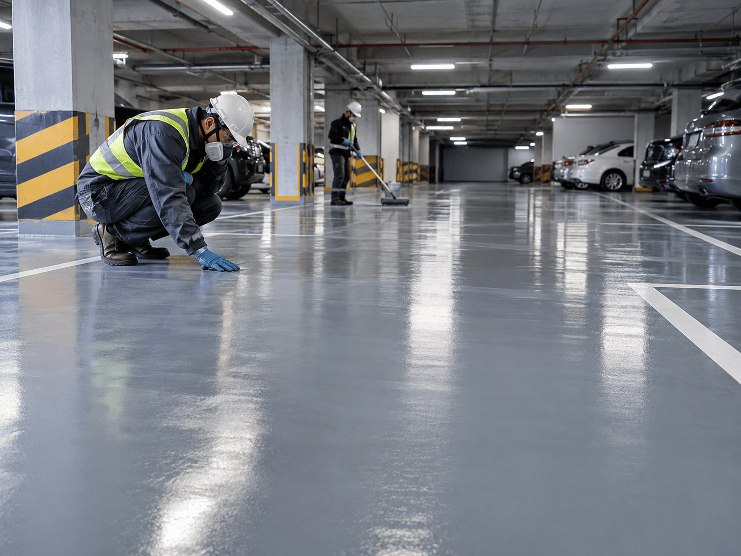 Cómo un estacionamiento subterráneo renovó su piso con pintura epóxica de alto tráfico