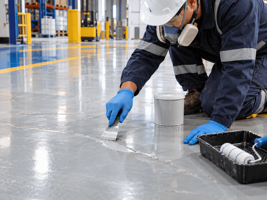Cómo reparar rayas y golpes en un piso epóxico sin rehacer toda la superficie