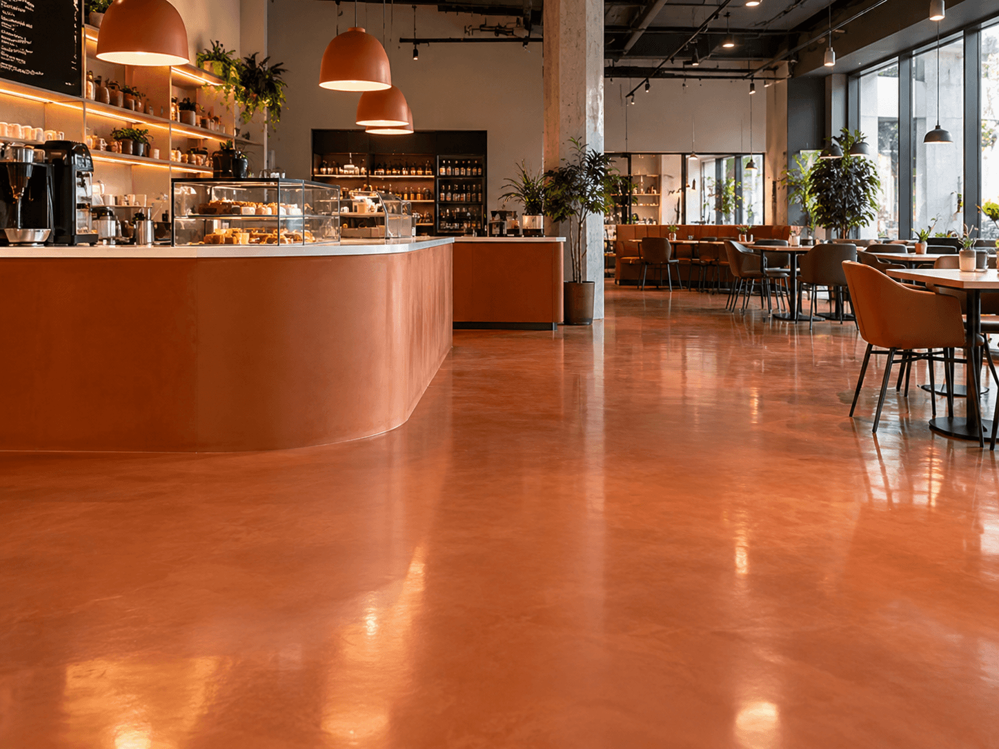 Pisos epóxicos en tonos arcilla y terracota: cómo llevar la tendencia de color 2027 a espacios comerciales